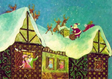 子供向け Painting - XS037 キッズ クリスマス サンタクロース